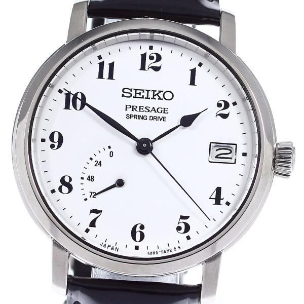 セイコー SEIKO SARR001/5R65-0AP0 プレサージュ パワーリザーブ デイト 琺瑯...