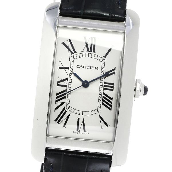 カルティエ CARTIER WSTA0018 タンクアメリカンLM 自動巻き メンズ 美品 箱・保証...