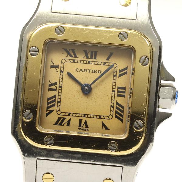 ジャンク カルティエ CARTIER W20012C4 サントスガルベSM コンビ クォーツ レディ...