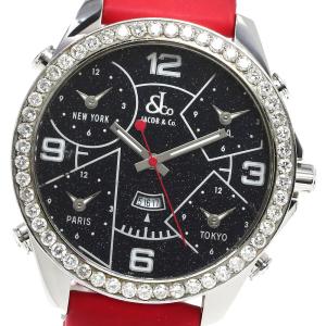 JACOB&CO ジェイコブ JC-54PDA 5タイムゾーン ダイヤベゼル クォーツ  