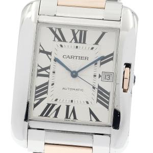 カルティエ CARTIER W5310006 タンクアングレースXL デイト コンビ 自動巻き メンズ _808724