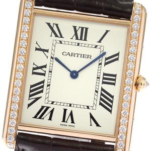 カルティエ CARTIER WT200005 タンクルイXL K18PG サイドダイヤ 手巻き メンズ _816607