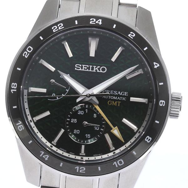 セイコー SEIKO SARF003/6R64-00C0 プレサージュ GMT 自動巻き メンズ 良...