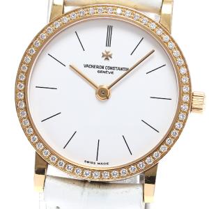 ヴァシュロン・コンスタンタン VACHERON CONSTANTIN 25593/000R パトリモニー K18PG ダイヤベゼル クォーツ レディース 保証書付き_823375