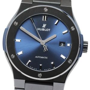 ベルト訳あり ウブロ HUBLOT 548.CM.7170.CM クラシック フュージョン セラミックブルー デイト 自動巻き メンズ 保証書付き_824469
