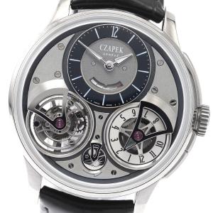 チャペック CZAPEK 12544 プラス・ヴァンドーム オンブル トゥールビヨン GMT 手巻き メンズ 美品 箱・保証書付き_868741