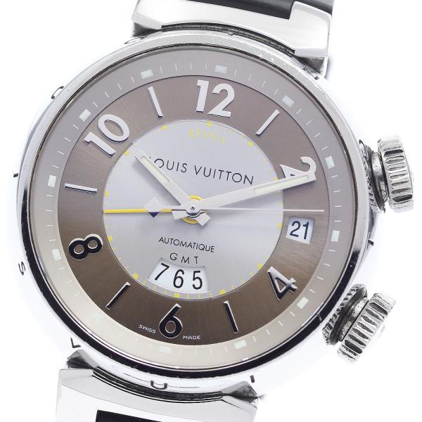 訳あり ルイ・ヴィトン LOUIS VUITTON Q1152 タンブール GMT レベイユ アラー...