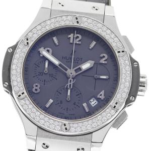 ウブロ HUBLOT 342.ST.5010.LR.1104 ビッグバン アールグレイ ダイヤベゼル クロノグラフ 自動巻き メンズ _888440