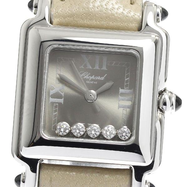 ショパール Chopard 27/8892-23 ハッピースポーツ スクエア 5Pダイヤ クォーツ ...