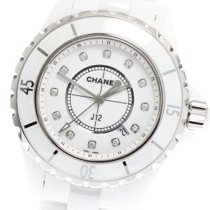 シャネル CHANEL H1628 J12 白セラミック 12Pダイヤ クォーツ レディース _894146