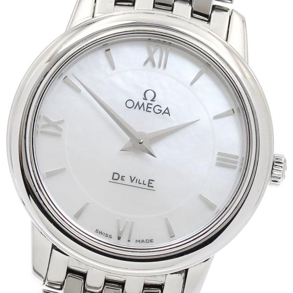 オメガ OMEGA 424.10.24.60.05.001 デビル プレステージ シェル文字盤 クォ...