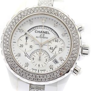 シャネル CHANEL H2009 J12 白セラミック アフターダイヤ クロノグラフ 自動巻き メンズ _896567