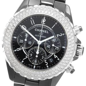 シャネル CHANEL J12 クロノグラフ 2重ダイヤベゼル 自動巻き メンズ _902281