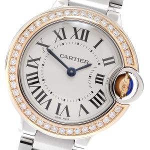 カルティエ CARTIER WE902079 バロンブルー SM コンビ ダイヤベゼル クォーツ レディース _910111