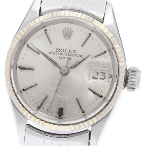 ロレックス ROLEX 6517 オイスターパーペチュアル デイト WGベゼル Cal.1130 自動巻き レディース 保証書付き_911952