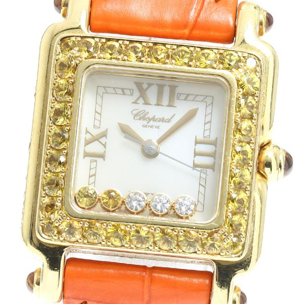 ショパール Chopard 27/6850-430 ハッピースポーツ K18YG シェル文字盤 クォ...