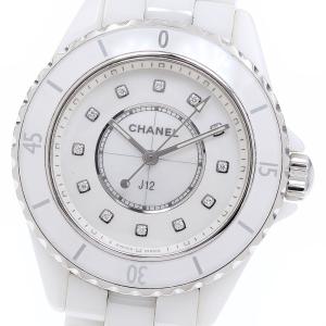 シャネル CHANEL H5704 J12 白セラミック 12Pダイヤ クォーツ レディース 箱・保証書付き_916887