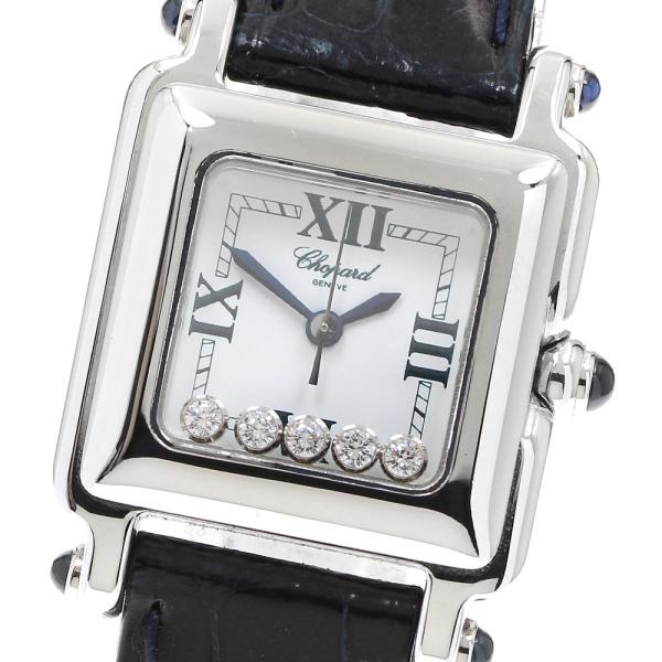 ショパール Chopard 27/8892-23 ハッピースポーツ スクエア 5Pダイヤ クォーツ ...