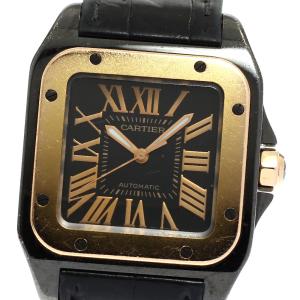 カルティエ CARTIER W2020007 サントス100 MM K18PGベゼル 自動巻き ボーイズ _920149