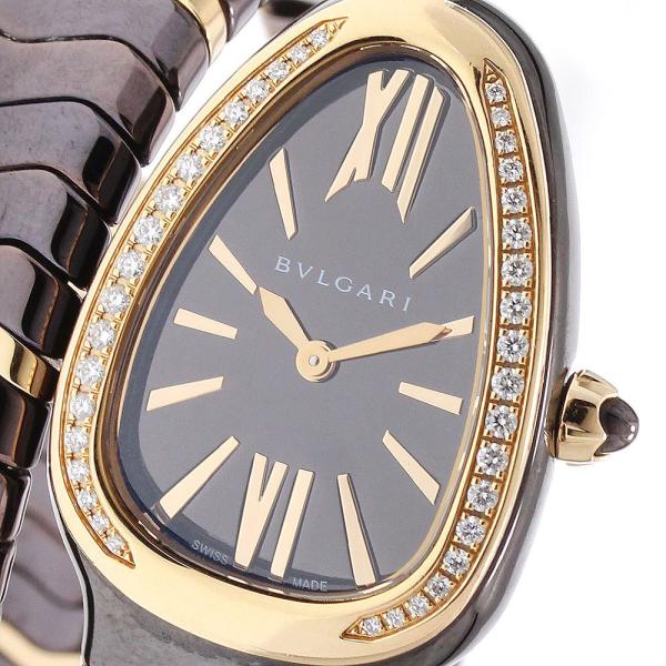 ブルガリ BVLGARI SPC35BG セルペンティ スピガ シングルスパイラル ダイヤベゼル ク...