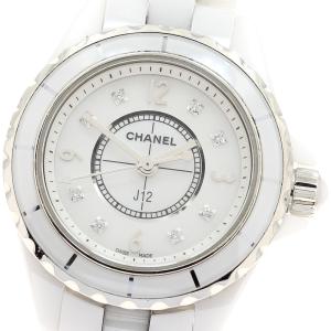 シャネル CHANEL H2570 J12 ホワイトセラミック 8Pダイヤ クォーツ レディース 良品 保証書付き_921794