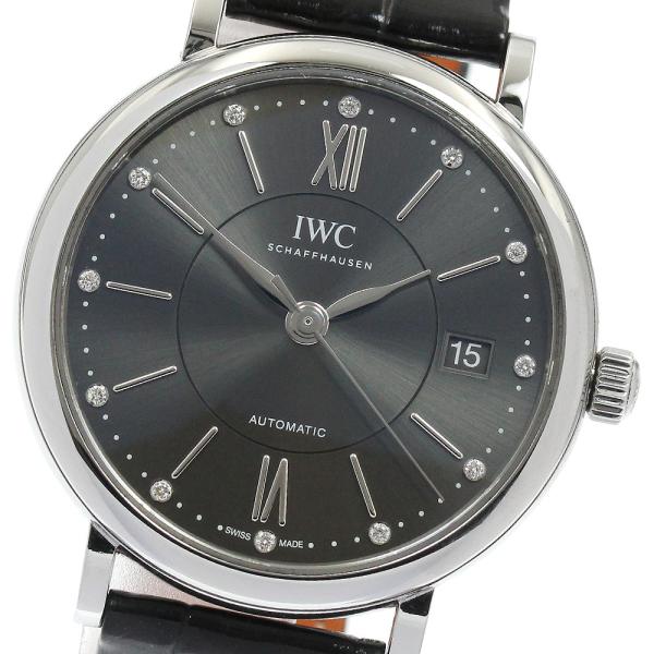 IWC SCHAFFHAUSEN IW458102 ポートフィノ 37MM 12Pダイヤ 自動巻き ...