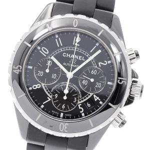 シャネル CHANEL H0939 J12 黒セラミック クロノグラフ 自動巻き メンズ 保証書付き_932619