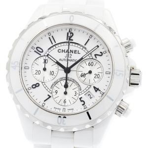 シャネル CHANEL H1007 J12 白セラミック デイト クロノグラフ 自動巻き メンズ _933990