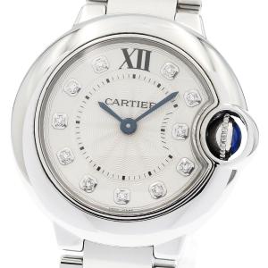 カルティエ CARTIER WE902073 バロンブルーSM 11Pダイヤ クォーツ レディース 良品 _934603