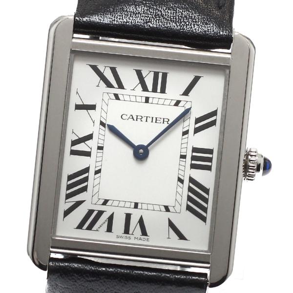 カルティエ CARTIER WSTA0028 タンクソロ LM クォーツ メンズ 良品 保証書付き_...