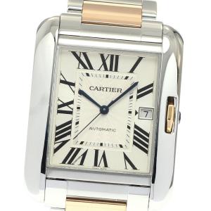 カルティエ CARTIER W5310006 タンクアングレースXL デイト PGコンビ 自動巻き メンズ 良品 保証書付き_940128