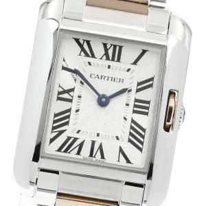 カルティエ CARTIER W5310036 タンクアングレーズSM PGコンビ クォーツ レディース 良品 _943418