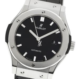 ウブロ HUBLOT 542.NX.1270.LR クラシックフュージョン ブラックシャイニー デイト 自動巻き メンズ 良品 保証書付き_944822