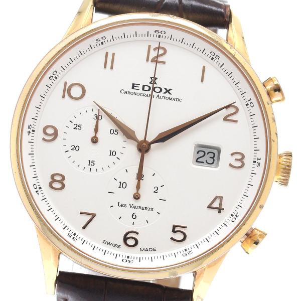 エドックス EDOX 91001-37R-ABR レ・ヴォベール クロノグラフ 自動巻き メンズ 箱...