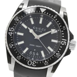 グッチ GUCCI 136.2/YA136204B ダイヴ デイト クォーツ メンズ 良品 _952552【ev10】