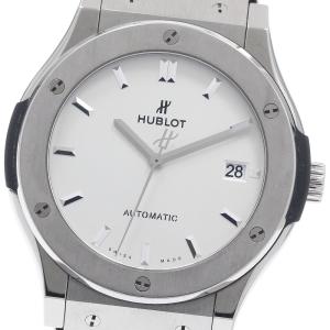 ウブロ HUBLOT 511.NX.2611.LR クラシック・フュージョン チタニウム オパリン デイト 自動巻き メンズ 良品 保証書付き_956352