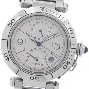 カルティエ CARTIER W31037H3 パシャ38ｍｍ GMT パワーリザーブ デイト 自動巻き メンズ _956624