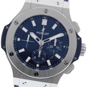 ウブロ HUBLOT 301.SX.7170.LR ビッグバン スチール ブルー クロノグラフ デイト 自動巻き メンズ 美品 _958256