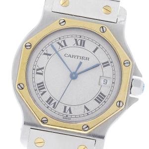 カルティエ CARTIER W2001583 サントスオクタゴン LM デイト YGベゼル クォーツ メンズ 内箱付き_968183