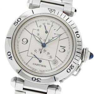 カルティエ CARTIER W31037H3 パシャ38ｍｍ GMT パワーリザーブ デイト 自動巻き メンズ _968639