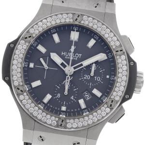 ウブロ HUBLOT 301.ST.5020.GR.1104 ビッグバン アールグレイダイヤモンド ダイヤベゼル クロノグラフ デイト 自動巻き メンズ _969530