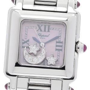ショパール Chopard 27/8893-21 ハッピースポーツ 3Pムーンスターダイヤ クォーツ レディース 良品 保証書付き_970768