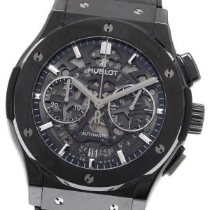 ウブロ HUBLOT 525.CM.0170.RX アエロ・フュージョン ブラックマジック クロノグラフ デイト 自動巻き メンズ 美品 保証書付き_971407