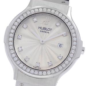 ウブロ HUBLOT B1405.1 クラシック トラディション 10P ダイヤベゼル クォーツ レディース 良品 保証書付き_972319