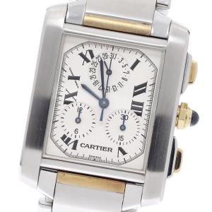 カルティエ CARTIER W51004Q4 タンクフランセーズLM クロノリフレックス クォーツ メンズ _973856