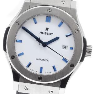 ウブロ HUBLOT 542.NX.2210.LR.JPN17 クラシックフュージョン ホワイトシャイニーブルー 日本限定 自動巻き メンズ 美品 箱付き_975173