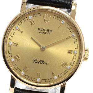 ロレックス ROLEX 5109/8 K18YG チェリーニ K18YG Cal.1602 11Pダイヤ 手巻き レディース 保証書付き_975271