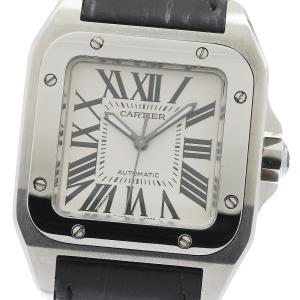 カルティエ CARTIER W20106X8 サントス100 MM 自動巻き ボーイズ 美品 保証書付き_975396