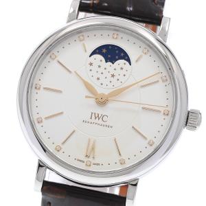 IWC IWC SCHAFFHAUSEN IW459011 ポートフィノ ムーンフェイズ 12Pダイヤ 自動巻き メンズ 良品 箱・保証書付き_975722