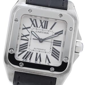カルティエ CARTIER W20106X8 サントス100 MM 自動巻き ボーイズ 良品 保証書付き_976964